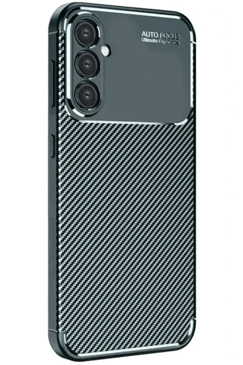 Samsung Galaxy S24 FE Kılıf Auto Focus Karbon Kapak - Koyu Yeşil