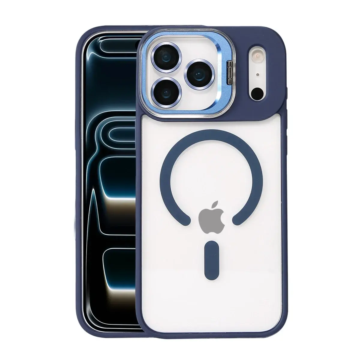 Joko Apple İphone 17 Pro Max Rem Lensli Magsafe Standlı Kapak - Lacivert