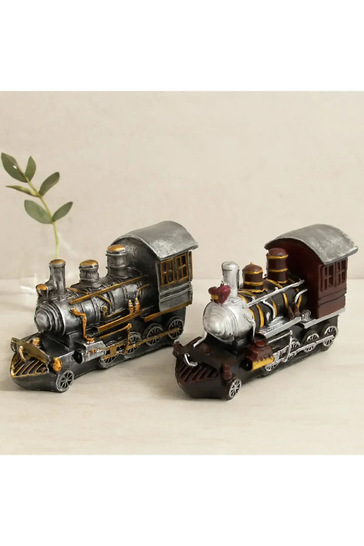Vintage Tren Biblo Kumbara Reçine 20x12x8 cm