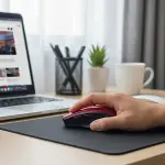 Kırmızı Renkli Baş Parmak Destekli Ergonok Sessiz Kablosuz Mouse – USB Alıcılı, Ofis ve Oyun İçin Ko-2