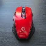 Kırmızı Renkli Baş Parmak Destekli Ergonok Sessiz Kablosuz Mouse – USB Alıcılı, Ofis ve Oyun İçin Ko-3