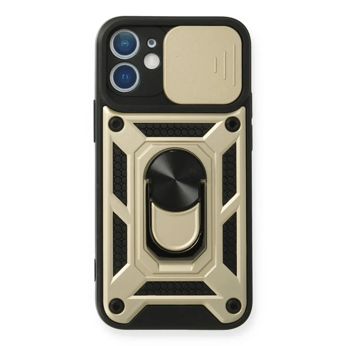 Apple İphone 11 Kılıf Pars Lens Yüzüklü Silikon - Gold