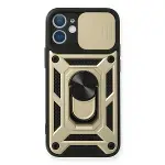 Apple İphone 11 Kılıf Pars Lens Yüzüklü Silikon - Gold-1