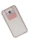 Samsung Galaxy J7 Kılıf Palm Buzlu Kamera Sürgülü Silikon - Pembe-3