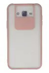 Samsung Galaxy J7 Kılıf Palm Buzlu Kamera Sürgülü Silikon - Pembe-1