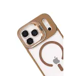 Joko Apple İphone 17 Pro Max Rem Lensli Magsafe Standlı Kapak - Kahverengi-3