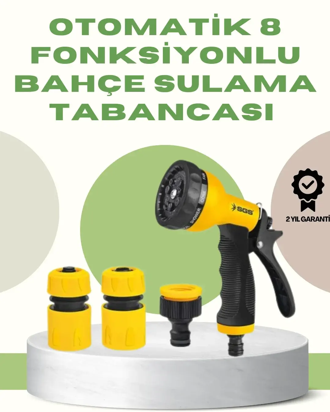 Çok Fonksiyonlu Bahçe Sulama Tabancası Ergonok Basınçlı Sprey