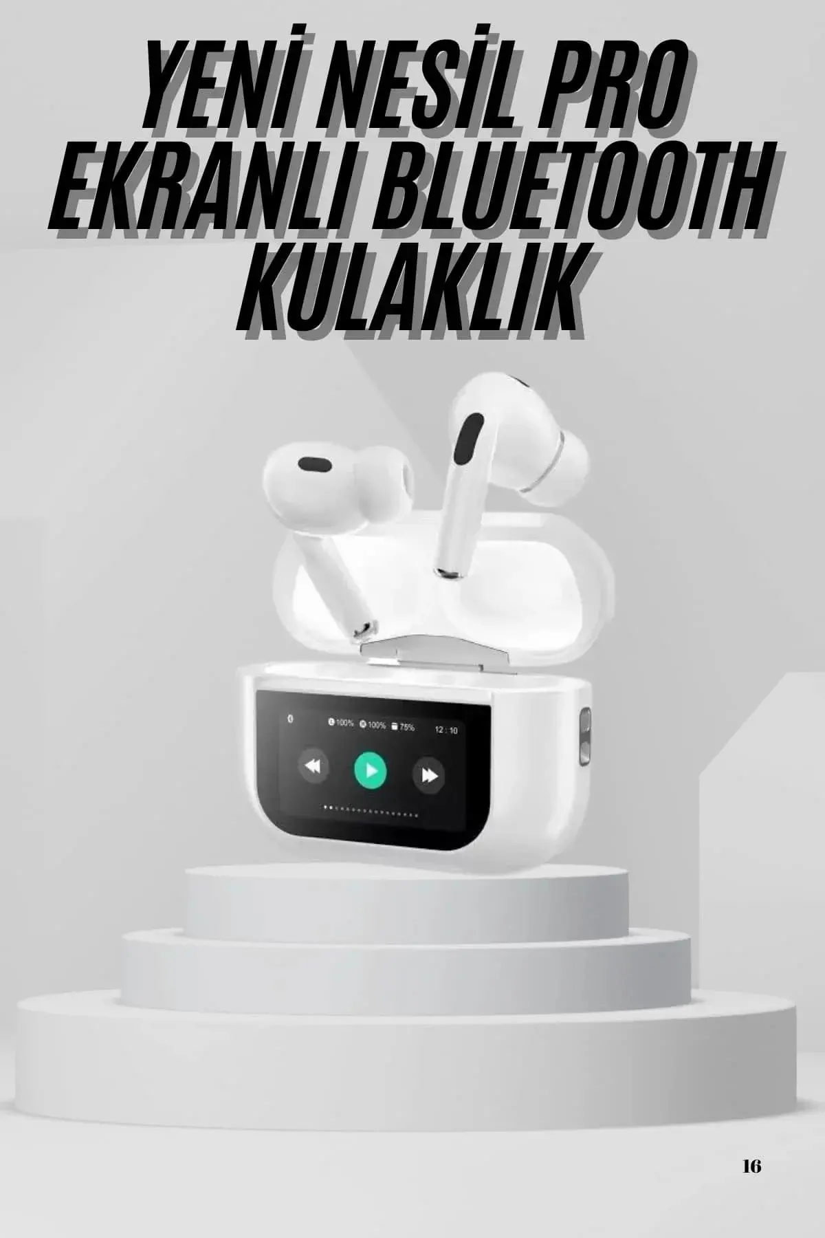 Dokunmatik Ekranlı Air Pro 2 ANC Kulaklık Kablosuz Çok Fonksiyonlu