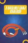 120W Silikon Metal Uçlu LED Işıklı 3 In1 Şarj Kablosu 1.2m-2
