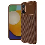 Realme 12 Lite Kılıf Auto Focus Karbon Kapak - Kahverengi-1