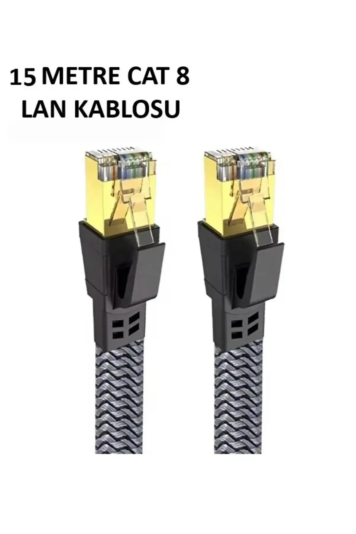 Cat 8 LAN Kablosu –Ethernet Kablosu Örgü Kaplama, Yüksek Hızlı (15 METRE)