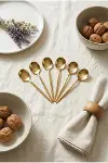 6'lı Lüks Gold Paslanmaz Çelik Çay Kaşığı Seti (13 cm)-1