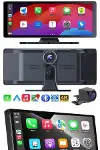 4K 10.2 İnç Çift Kameralı Araç Multimedya Ekranı CarPlay Kablosuz Tüm Cihazlara Uyumlu-3