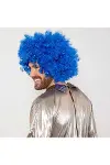 Mavi Renk Kıvırcık Afro Bonus Peruk-3
