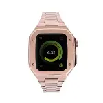 Apple Watch 44mm Metal Petek Kasalı Kordon - Rose Gold-1