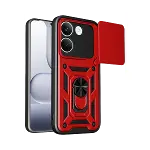 Xiao Poco X8 Pro Pars Lens Yüzüklü Silikon - Kırmızı-1