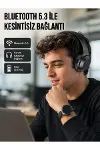 Siyah Kablosuz Bluetooth Kulaklık 300 mAh Hızlı Şarj Katlanabilir Pedli Yeni Nesil-1