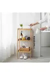 Çok Amaçlı Raf - Organizer 3 Katlı Ahşap - Bambu 36X32X80CM-1