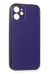 Apple iPhone 12 Mini Kılıf Coco Deri Silikon Kapak - Mor-3