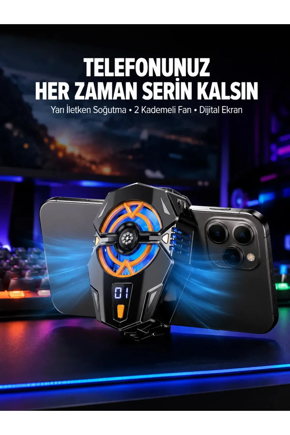 Yarı İletken Cep Telefonu Radyatörü 2 Hız Kademeli Dijital Ekranlı