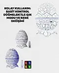Yüksek Çözünürlüklü LED Galaksi Projektör + 19 Sesli Uyku Makinesi-3
