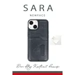 Apple İphone 14 Kılıf Sara Kartvizitli Deri Kılıf - Kırmızı-3