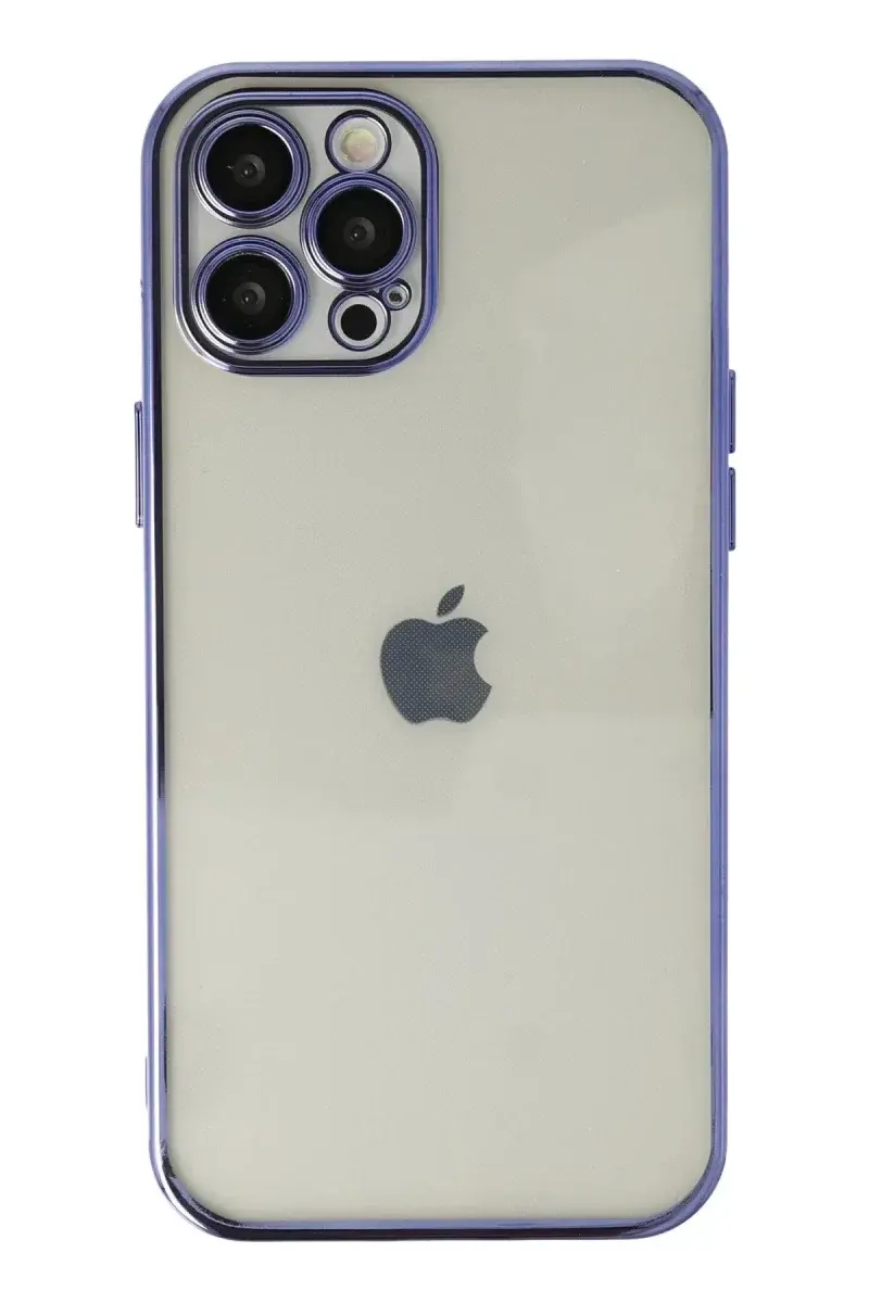 Apple iPhone 12 Pro Max Kılıf Razer Lensli Silikon - Mor