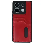 Xiao Red Note 13 Pro 4g Kılıf Sara Kartvizitli Deri Kılıf - Kırmızı-2