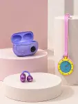 Şarj Kutulu Kablosuz Kulaklık ve Pembe Çanta Charm og Saat Seti Müzik ve Aksesuar Bir Arada-3