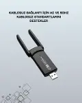 Yüksek Hızlı 1200 Mbps Çift Bant USB WiFi Adaptör – Güçlü Sinyal, Geniş Uyumluluk-2