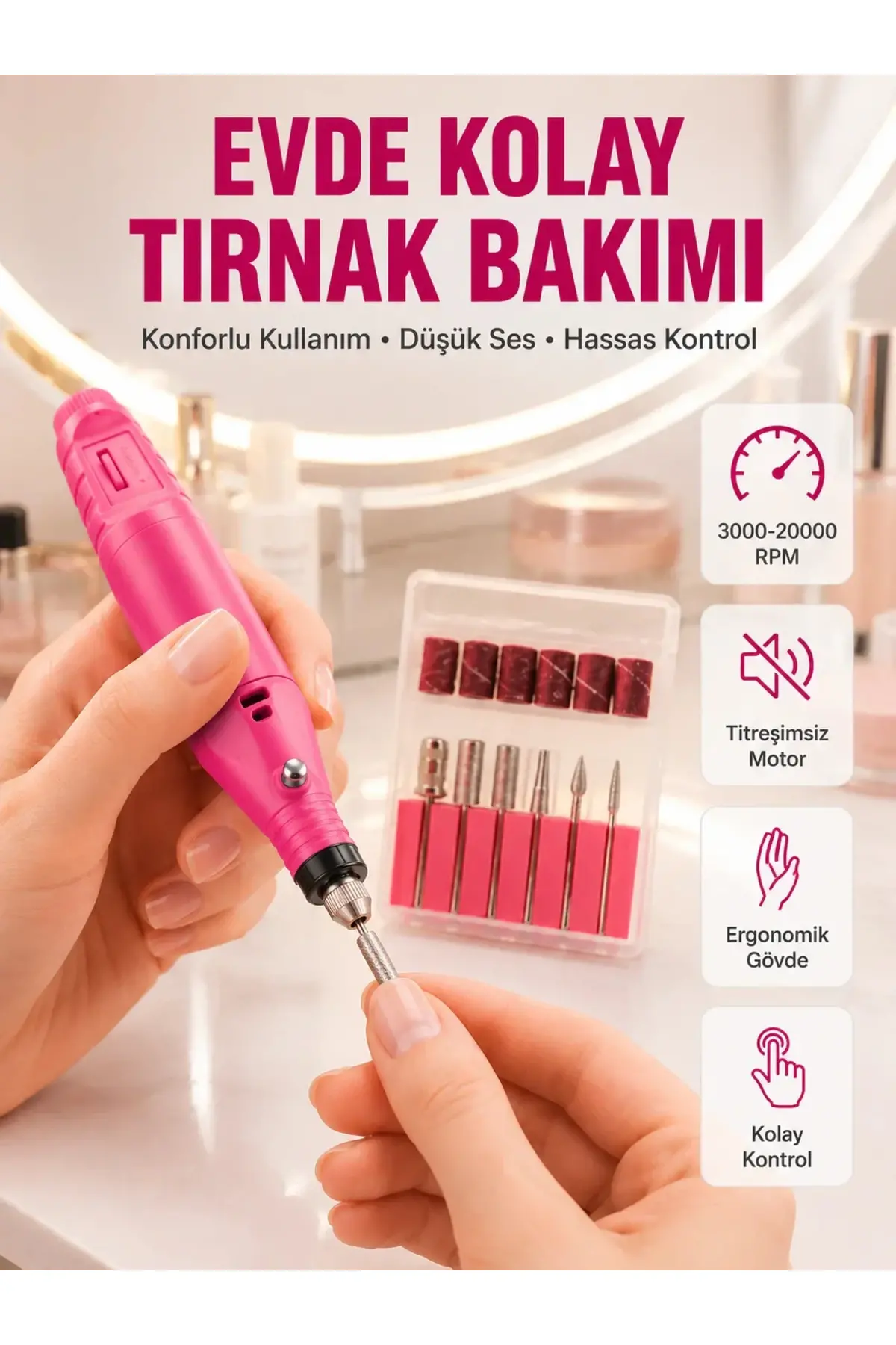 6 Uçlu Elektrikli Manikür Pedikür Seti Yeni Nesil