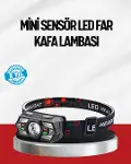Sensörlü LED Kafa Lambası Kırmızı Beyaz Işık Ayarlanabilir-1