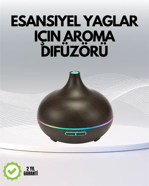 7 Renk Işıklı Ultrasonik Hava Difüzörü – Sessiz ve Güvenli Kullanım