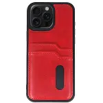 Apple İphone 14 Pro Max Kılıf Sara Kartvizitli Deri Kılıf - Kırmızı-2