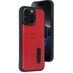 Apple İphone 14 Pro Max Kılıf Sara Kartvizitli Deri Kılıf - Kırmızı-1