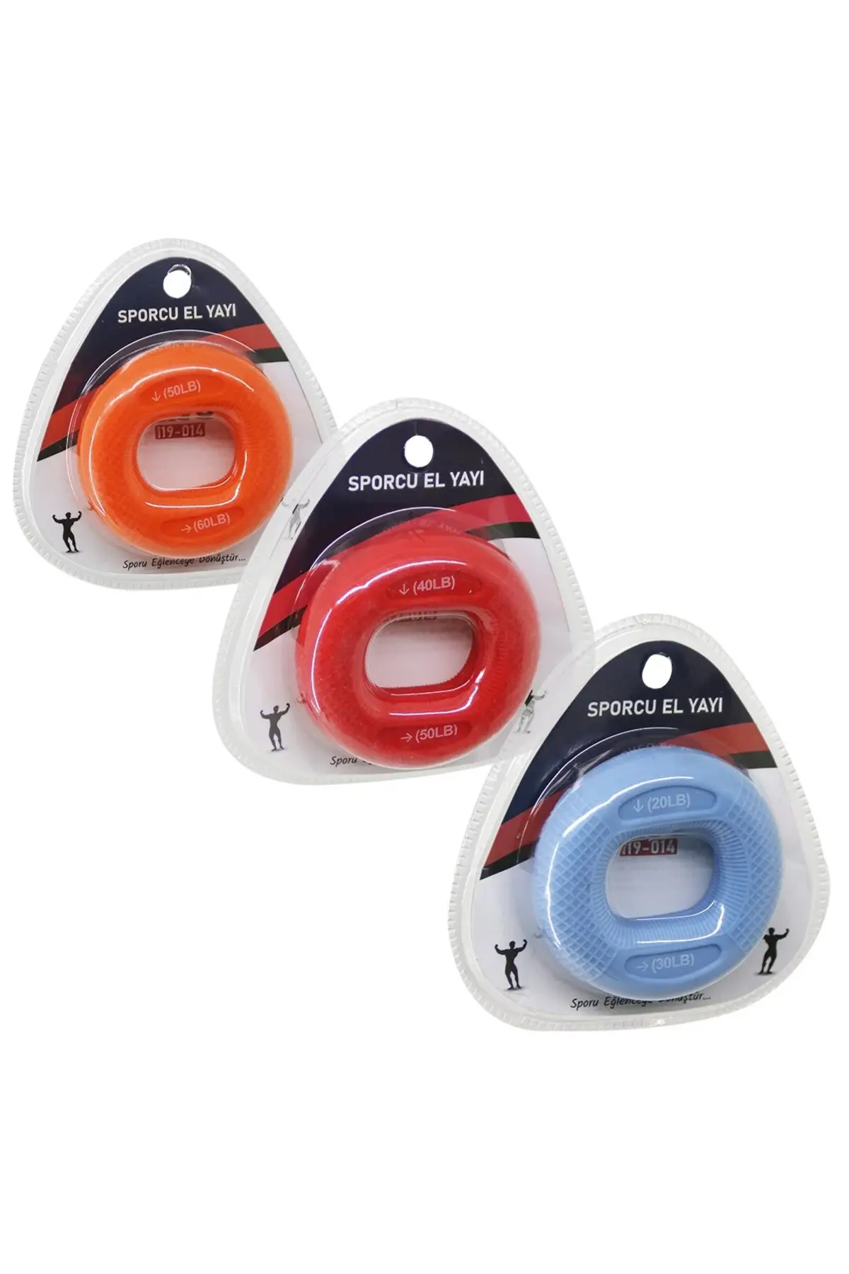 Halka Model Renkli Sporcu Silikon El Yayı Çift Kullanım = 20-30LBS - 40-50LBS - 50-60LBS