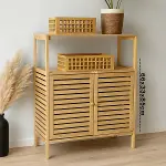 Çok Amaçlı Dolap Ahşap Bambu Organizer Raflı 66X33X85CM-2