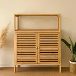 Çok Amaçlı Dolap Ahşap Bambu Organizer Raflı 66X33X85CM-4