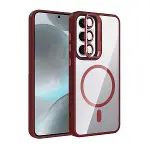 Joko Samsung Galaxy S24 Fe Rem Lensli Magsafe Standlı Kapak - Bordo-1