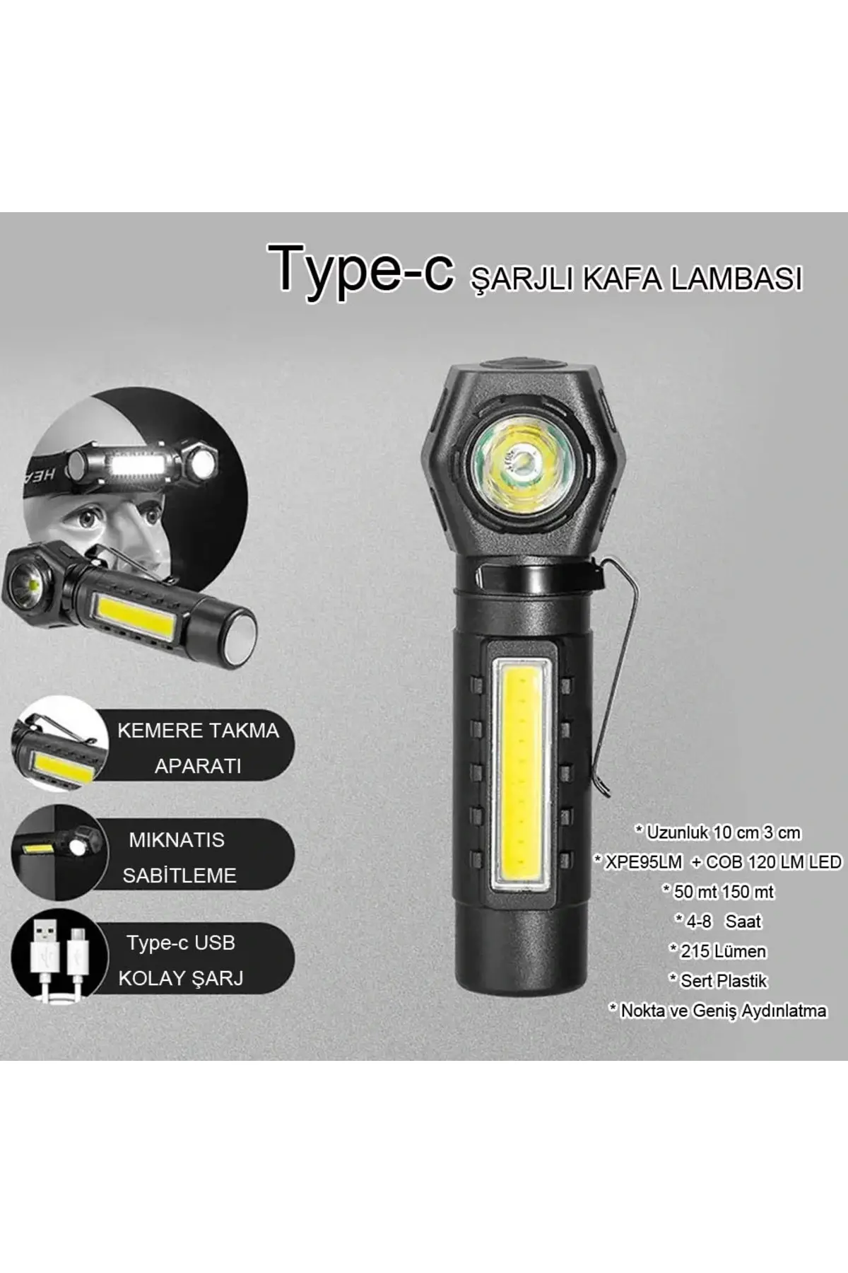 Şarjlı Mıktanıslı Kafa Lambası Wt-621