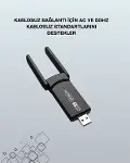 Tak-Çalıştır Özellikli Çift Bant WiFi Adaptör – 1200 Mbps-1