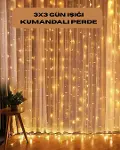 8 Fonksiyonlu Uzaktan Kumandalı Günışığı Perde Peri Led Dekoratif Işık-1