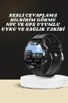 Akıllı Saat Amoled Ekran Metal Ve Deri Kordonlu Uyku ve Sağlık Takibi Titreşimli-1