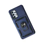 Samsung Galaxy A72 Kılıf Pars Lens Yüzüklü Silikon - Lacivert-3