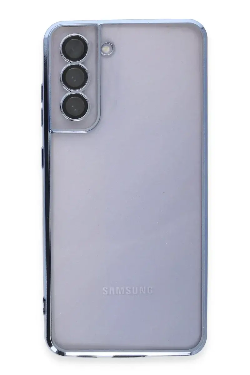 Samsung Galaxy S21 FE Kılıf Razer Lensli Silikon - Açık Mavi
