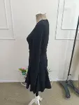 Kadın Uzun Kollu Bisiklet Yaka Kısa Modal Elbise-8