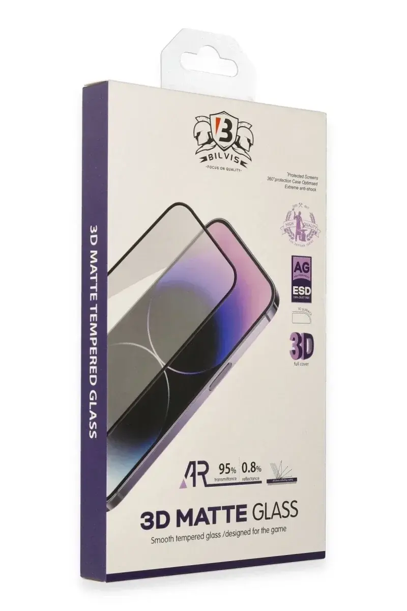 Apple iPhone 14 Pro Max Bilvis 3D Mat Cam Ekran Koruyucu