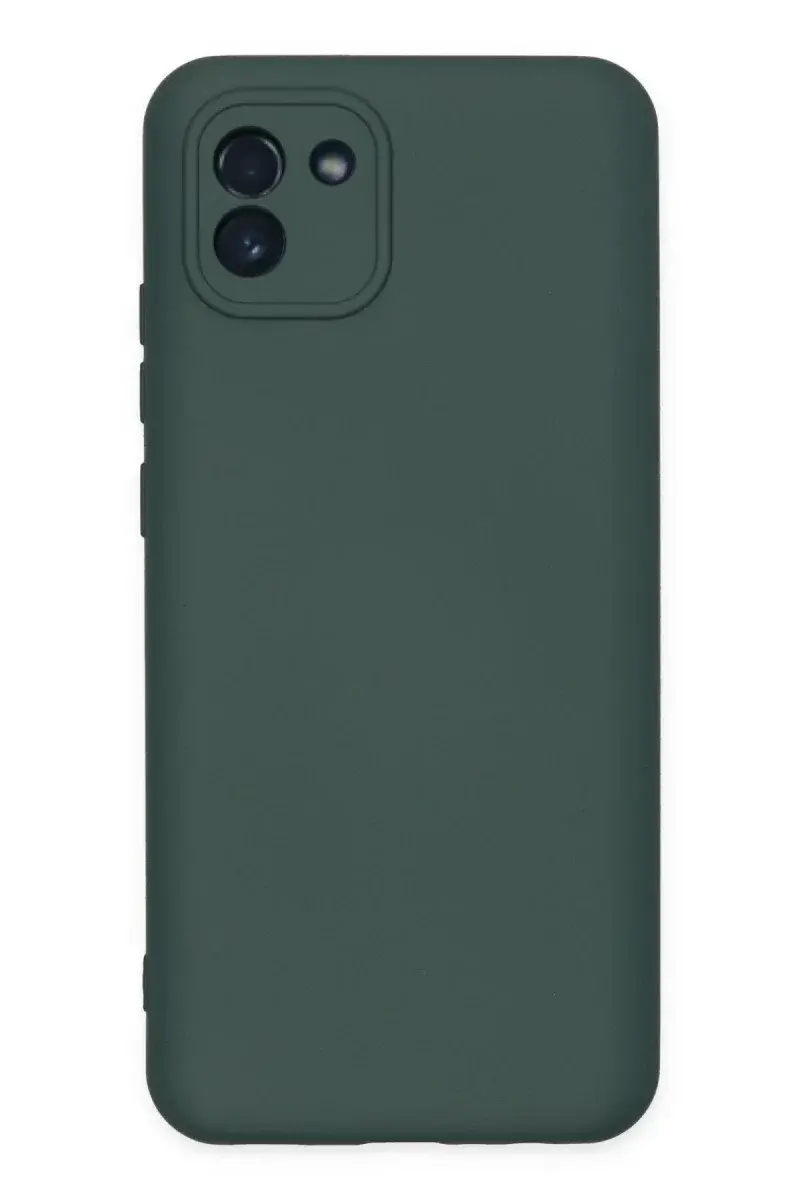 Samsung Galaxy A03 Kılıf Nano içi Kadife Silikon - Koyu Yeşil