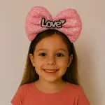 LED Işıklı Love Yazılı Fuşya Fiyonk Taç – Kız Çocuk Parti Tacı-2