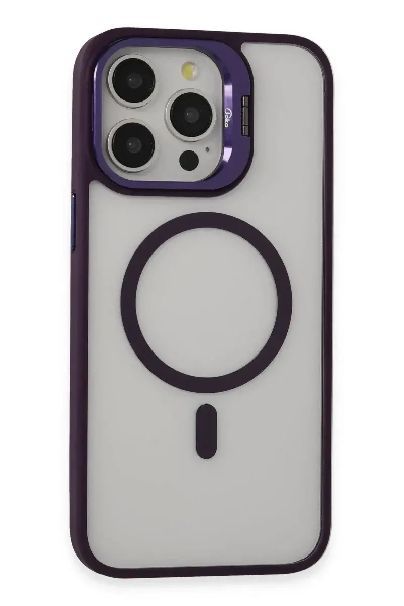 Joko Apple iPhone 14 Pro Kılıf Roblox Lens Magsafe Standlı Kapak - Derin Mor